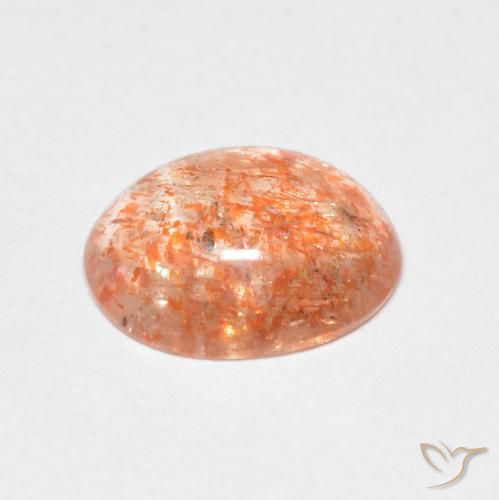 Sunstone Gemstone in 9.3 x 7.3 mm Size for Sale, Sunstone Stone in Light Tiger Orange Color