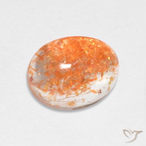 1.73 ct Orange Sunstone, 9 x 6.9 mm Oval Cut From India, Photo A