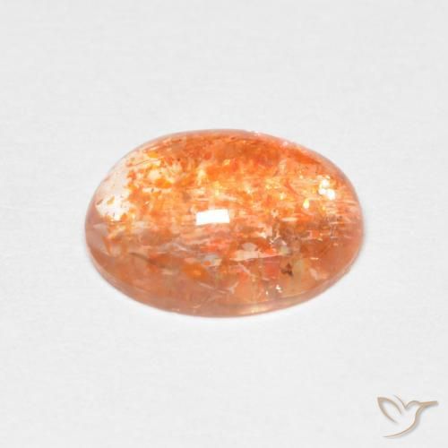 Sunstone Gemstone in 9 x 7 mm (calibrated) Size for Sale, Sunstone Stone in Deep Orange Color
