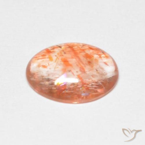 Sunstone Gemstone in 9.3 x 7.4 mm Size for Sale, Sunstone Stone in Ginger Orange Color