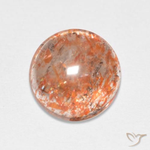 1.98ct Natural Reddish Orange Sunstone, Round, Translucent