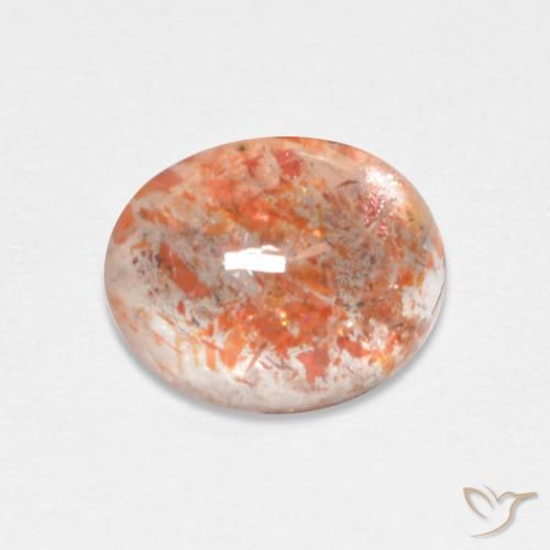 1.82ct Natural Reddish Orange Sunstone, Oval, Translucent