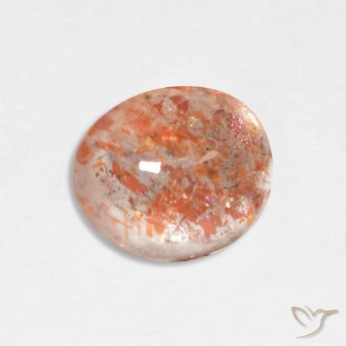 1.82 ct Orange Sunstone Stone, Natural Sunstone in Oval Cabochon Shape for Sale