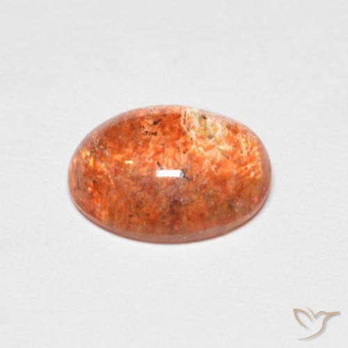 Sunstone Gemstone in 9.3 x 7.5 mm Size for Sale, Sunstone Stone in Bright Orange Color