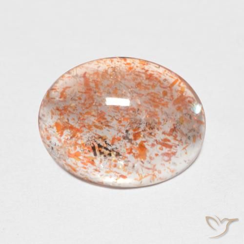2.39 ct Orange Sunstone Stone, Natural Sunstone in Oval Cabochon Shape for Sale