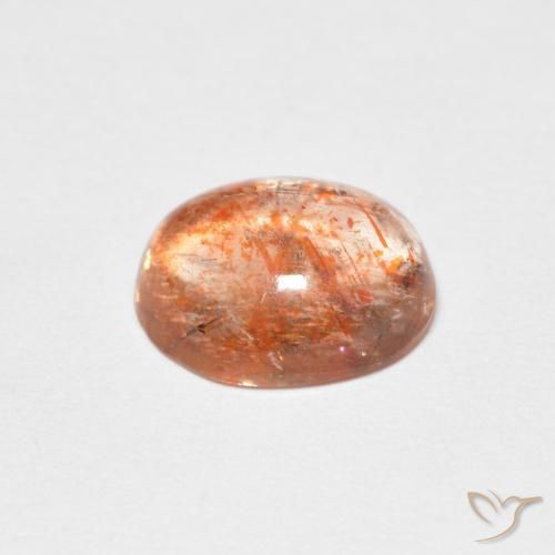 Sunstone Gemstone in 8.2 x 6.7 mm Size for Sale, Sunstone Stone in Light Orange Color