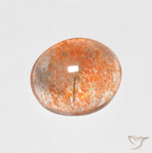 1.76 ct Orange Sunstone Stone, Natural Sunstone in Oval Cabochon Shape for Sale