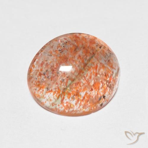 2.37 ct Orange Sunstone Stone, Natural Sunstone in Oval Cabochon Shape for Sale