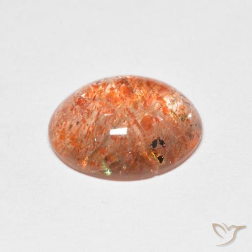 Sunstone Gemstone in 10.3 x 8.4 mm Size for Sale, Sunstone Stone in Ginger Orange Color