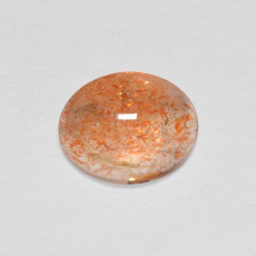 Pierre de Soleil Orange gingembre Ovale 1,27 ct de l'Inde, Dimension 8 x 6,3mm, Pierre gemme naturelle Non traité, pureté Translucide, 1 pièce Pierre de Soleil oval cabochon, dureté de Mohs de 6 à 6.5, Photo A