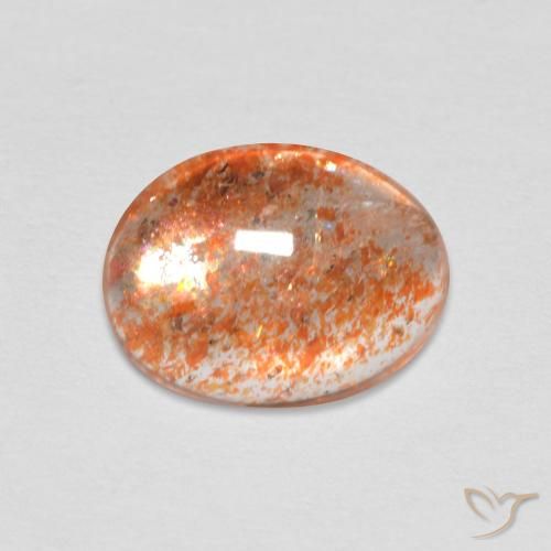 Pietra solare arancione da 1,5 ct, taglio ovale da 9,2 x 7,2 mm dall'India, Photo A