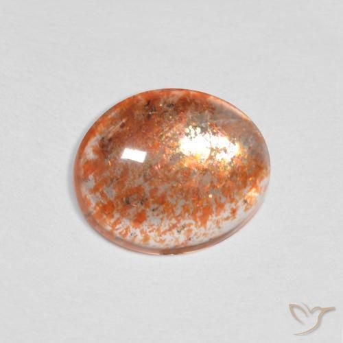 1.50 ct Orange Sunstone Stone, Natural Sunstone in Oval Cabochon Shape for Sale