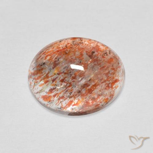 2.17 ct Orange Sunstone Stone, Natural Sunstone in Oval Cabochon Shape for Sale