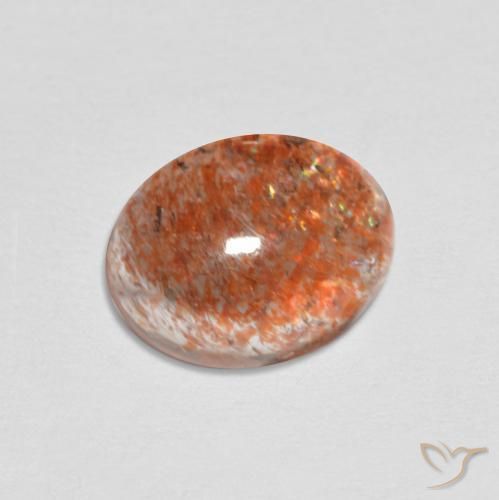 1.70ct Natural Reddish Orange Sunstone, Oval, Translucent