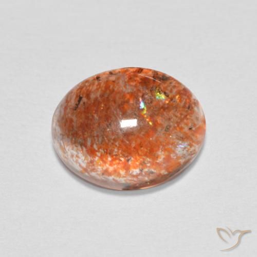 1.70 ct Orange Sunstone Stone, Natural Sunstone in Oval Cabochon Shape for Sale