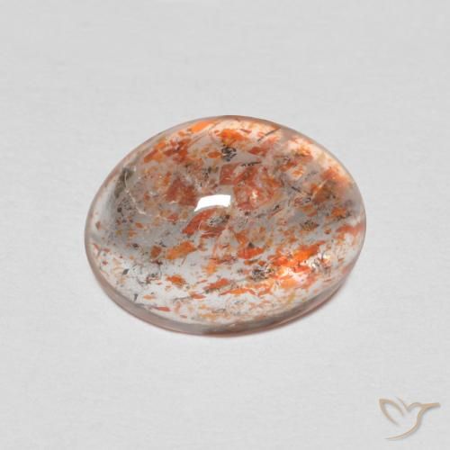 1.76 ct Orange Sunstone Stone, Natural Sunstone in Oval Cabochon Shape for Sale
