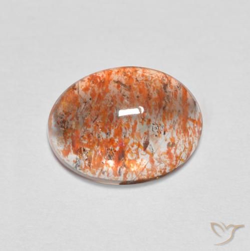 1,84 ct orangefarbener Sonnenstein, 9,1 x 7 mm Ovalschliff aus Indien, Photo A