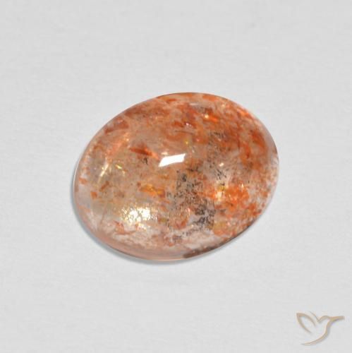 1.68 ct Orange Sunstone, 9 x 6.9 mm Oval Cut From India, Photo A