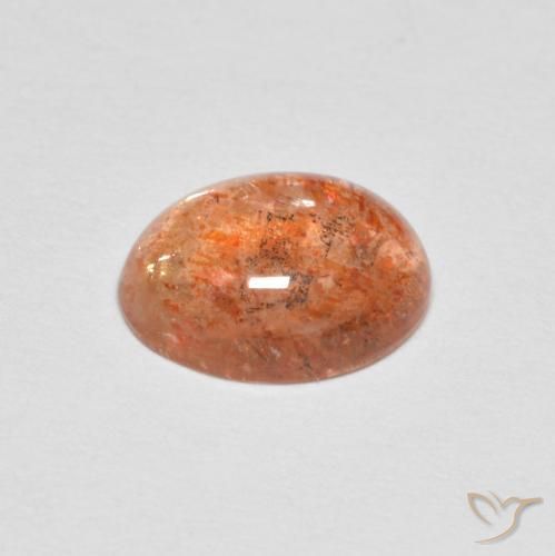 Sunstone Gemstone in 9 x 7 mm (calibrated) Size for Sale, Sunstone Stone in Ginger Orange Color