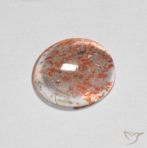 1.71 ct Orange Sunstone Stone, Natural Sunstone in Oval Cabochon Shape for Sale