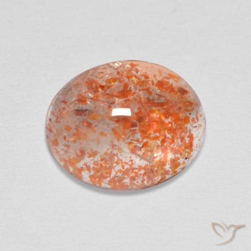 2.07ct Natural Reddish Orange Sunstone, Oval, Translucent