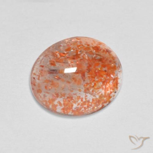 2.07 ct Orange Sunstone Stone, Natural Sunstone in Oval Cabochon Shape for Sale