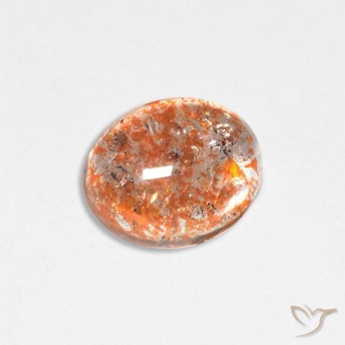 1.45 ct Orange Sunstone Stone, Natural Sunstone in Oval Cabochon Shape for Sale