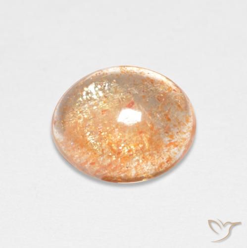 1,82 ct orangefarbener Sonnenstein, 9,1 x 7,4 mm Ovalschliff aus Indien, Photo A