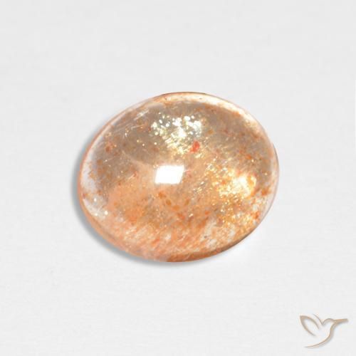 1.82 ct Orange Sunstone Stone, Natural Sunstone in Oval Cabochon Shape for Sale