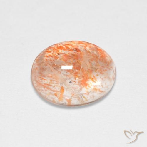 1,67 ct orangefarbener Sonnenstein, 9,1 x 7 mm Ovalschliff aus Indien, Photo A