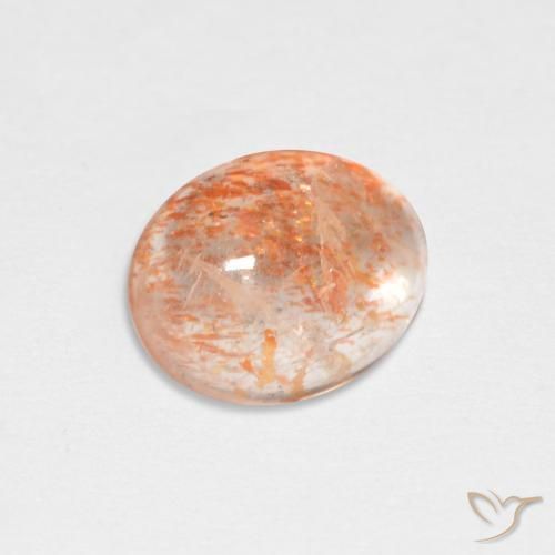 1.67 ct Orange Sunstone Stone, Natural Sunstone in Oval Cabochon Shape for Sale
