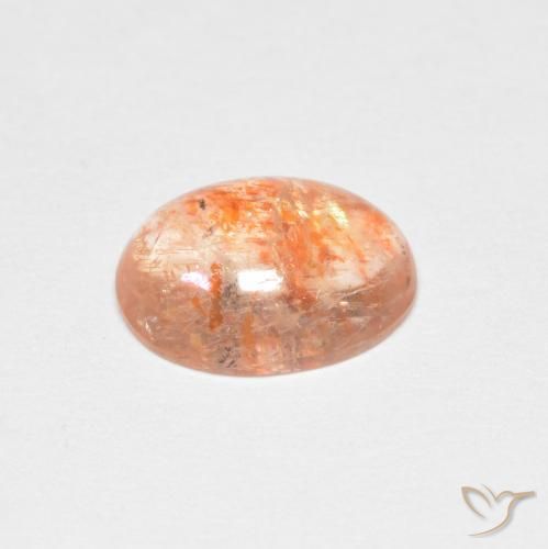 Sunstone Gemstone in 9 x 7 mm (calibrated) Size for Sale, Sunstone Stone in Light Tiger Orange Color