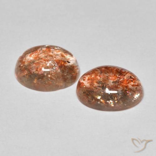 Sunstone Gemstones in 9 x 7 mm (calibrated) Size for Sale, Sunstone Stones in Light Orange Color