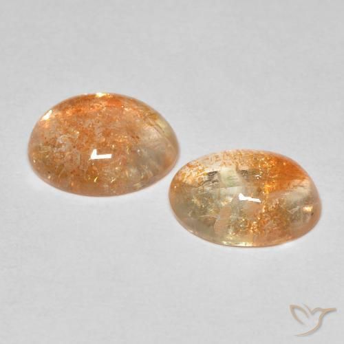 Sunstone Gemstones in 9.4 x 7.4 mm Size for Sale, Sunstone Stones in Cantaloupe Orange Color