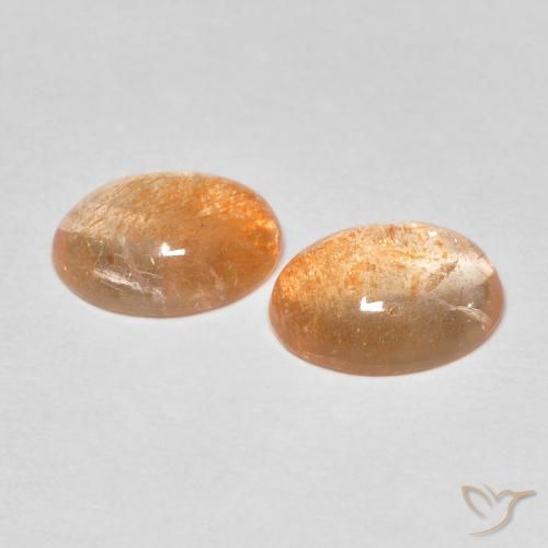 Sunstone Gemstones in 9 x 7 mm (calibrated) Size for Sale, Sunstone Stones in Light Peach Orange Color