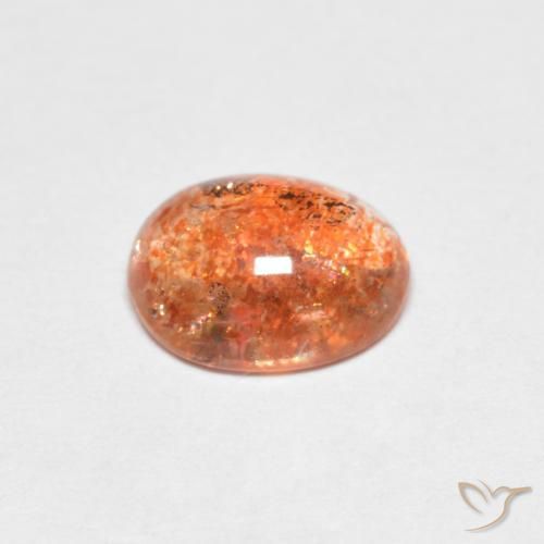 Sunstone Gemstone in 7.9 x 6.4 mm Size for Sale, Sunstone Stone in Warm Orange Color