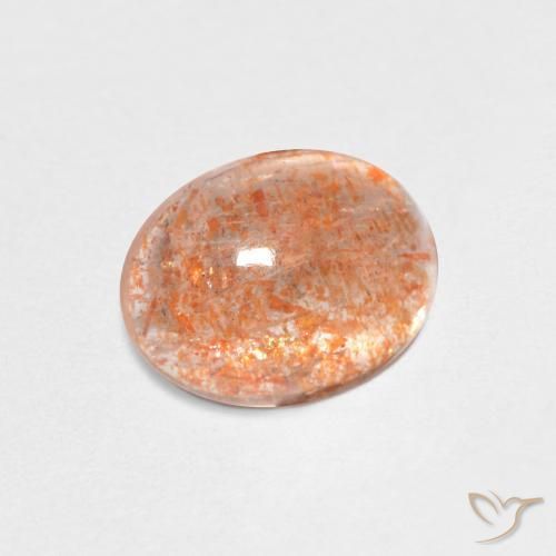 1.38 ct Orange Sunstone Stone, Natural Sunstone in Oval Cabochon Shape for Sale