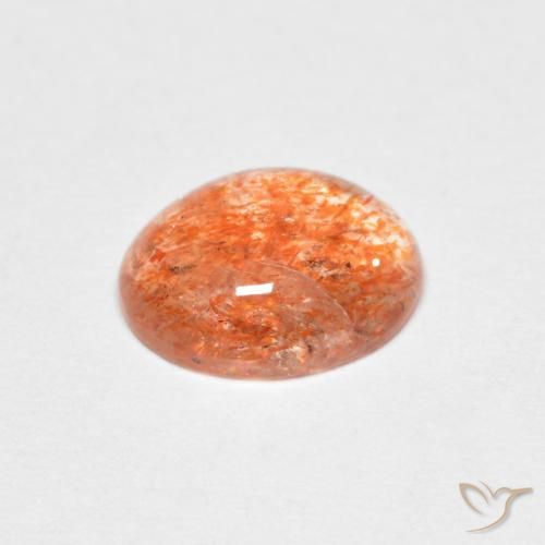 Sunstone Gemstone in 8.6 x 6.9 mm Size for Sale, Sunstone Stone in Medium Orange Color