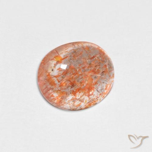 1.19 ct Orange Sunstone Stone, Natural Sunstone in Oval Cabochon Shape for Sale