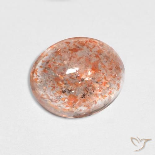 1.91 ct Orange Sunstone Stone, Natural Sunstone in Oval Cabochon Shape for Sale