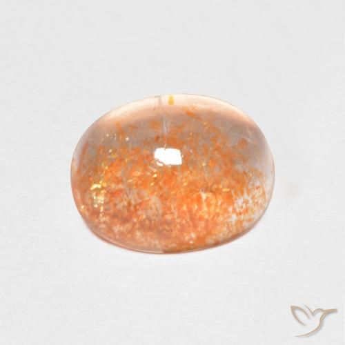 1.46ct Natural Medium Light-Orange Sunstone, Oval, Translucent