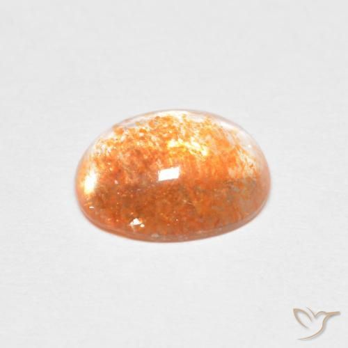 Sunstone Gemstone in 8.6 x 6.6 mm Size for Sale, Sunstone Stone in Medium Light-Orange Color