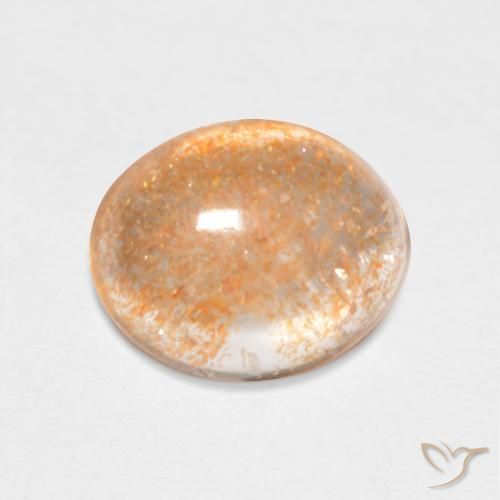 2,01 ct orangefarbener Sonnenstein, 9,3 x 7,5 mm Ovalschliff aus Indien, Photo A
