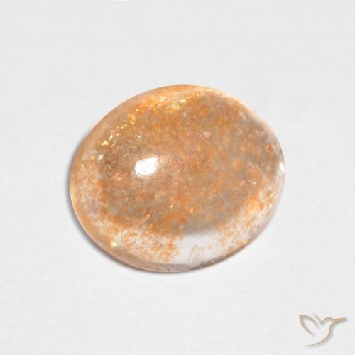 2.01 ct Orange Sunstone Stone, Natural Sunstone in Oval Cabochon Shape for Sale