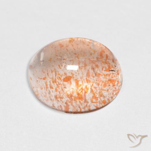 1.64ct Natural Light Orange Sunstone, Oval, Transparent