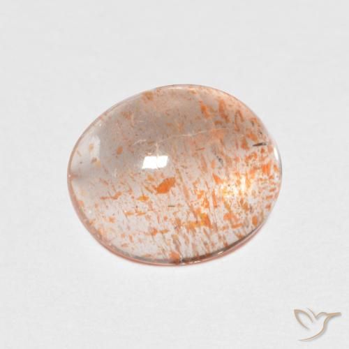 1.64 ct Orange Sunstone Stone, Natural Sunstone in Oval Cabochon Shape for Sale