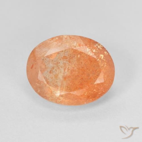 2.83 ct Orange Sunstone, 10.2 x 8.2 mm Oval Cut From India, Photo A