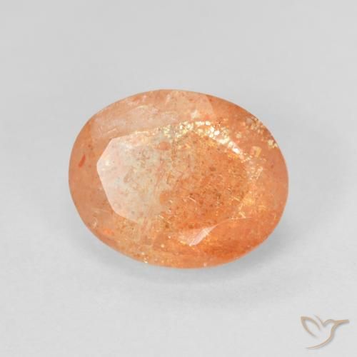 2.83 ct Orange Sunstone Stone, Natural Sunstone in Oval Facet Shape for Sale