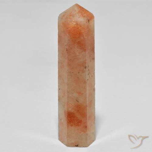 38.34 ct Orange Sunstone Stone, Natural Sunstone in Pencil Cut Shape for Sale
