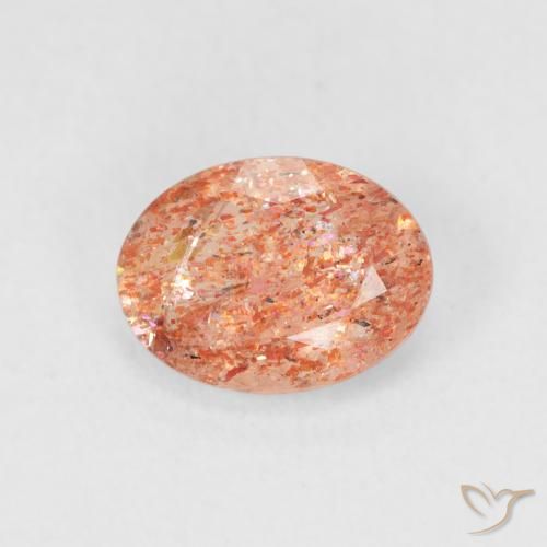 1.19ct Natural Medium Light-Orange Sunstone, Oval, Translucent, Photo A